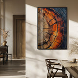 12078265-MGV-FP-48X32-3P_Black-Tree Rings Wall Art Canvas Print, Framed Burnt Wood Art Picture Print, Rustic Texture Perfect Rustic Earth Decor Artwork