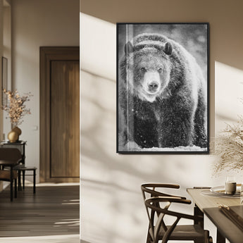 98050634-MGV-FP-48X32-3P_Black-Bison Portrait Wall Art Canvas Print, Framed Rustic Wall Accent Art Picture Print, Lodge Style Perfect Rustic Lodge Decor Artwork