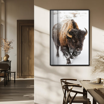 19448944-MGV-FP-48X32-3P_Black-Winter Wilderness Wall Art Canvas Print, Framed Brown Tones Art Picture Print, Nature Close-Up Perfect Rustic Lodge Decor Decor