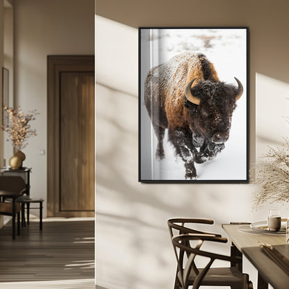 19448944-MGV-FP-48X32-3P_Black-Winter Wilderness Wall Art Canvas Print, Framed Brown Tones Art Picture Print, Nature Close-Up Perfect Rustic Lodge Decor Decor