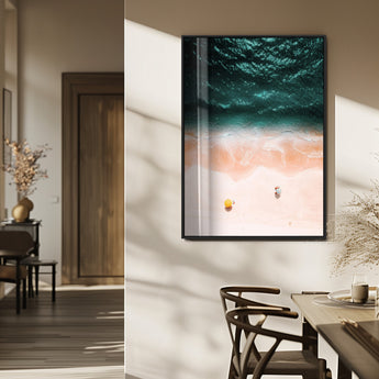 44468317-MGV-FP-48X32-3P_Black-Tropical Relaxation Wall Art Canvas Print, Framed Coastal Vibes Art Picture Print, Ocean Aesthetic Perfect Coastal Minimalist