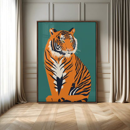 73620-MGV-CV-24X36-Tiger Wall Art – Bold Wildlife Canvas Print of Majestic Jungle Cat, Modern Animal Home Decor for Bedroom, Office, Living Room or