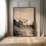 50270635-MGV-CV-24X36-Golden Hour Ocean Wall Art Canvas Print, Framed Beach Sunset Art Picture Print, Palm Trees Perfect Tropical Coastal Decor Artwork