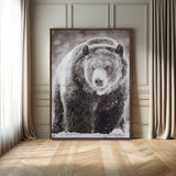 37297892-MGV-CV-24X36-Bison Portrait Wall Art Canvas Print, Framed Rustic Wall Accent Art Picture Print, Lodge Style Perfect Rustic Lodge Decor Artwork