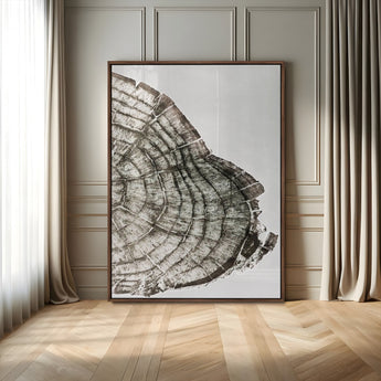 57798204-MGV-CV-24X36-Botanical Tree Ring Wall Art Canvas Print, Framed Earth Tones Art Picture Print, Tree Ring Canvas Perfect Scandinavian Minimalist