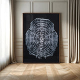 67859667-MGV-CV-24X36-Tree Ring Wall Art Wall Art Canvas Print, Framed Wood Slice Canvas Art Picture Print, Monochrome Nature Decor Perfect Modern