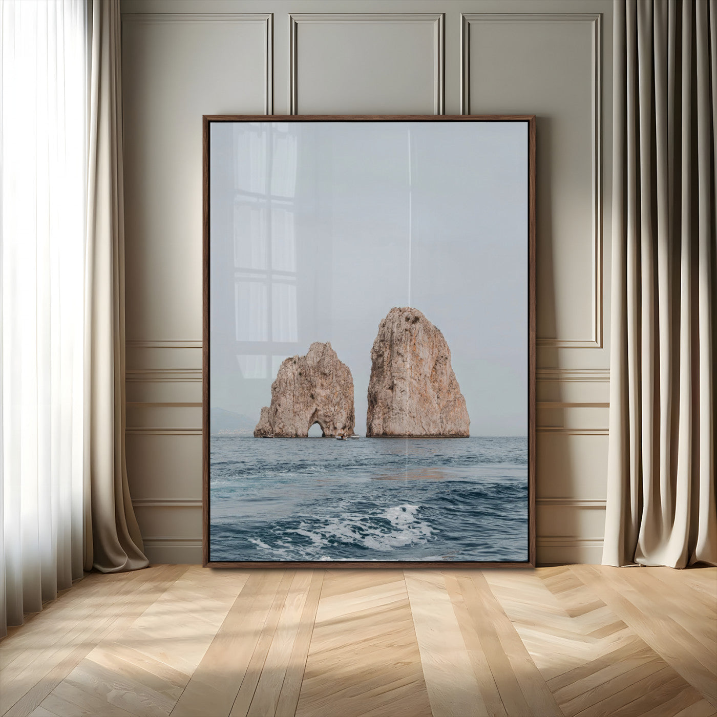 30730262-MGV-CV-24X36-Coastal Wall Art – Ocean Rock Formation Canvas Print, Dramatic Cliffs and Sea Photography Decor for Bedroom, Living Room, Office,