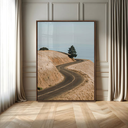 44236608-MGV-CV-24X36-Landscape Wall Art – Winding Road Through Golden Hills Canvas Print, Scenic Nature Photography Decor for Bedroom, Living Room,