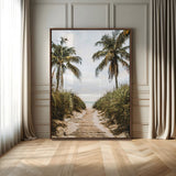 53859552-MGV-CV-24X36-Tropical Beach Wall Art – Palm Tree Pathway Canvas Print, Coastal Paradise Photography Decor for Living Room, Bedroom, Office,