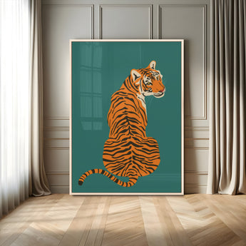 12468-MGV-CV-24X36-Tiger Wall Art – Modern Jungle Cat Canvas Print, Bold Wildlife Animal Decor for Bedroom, Office, Living Room or Nature Inspired