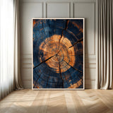 70513247-MGV-FP-48X32-3P-Tree Rings Wall Art Canvas Print, Framed Rustic Texture Art Picture Print, Wood Grain Perfect Rustic Industrial Decor Artwork