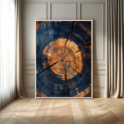 70513247-MGV-FP-48X32-3P-Tree Rings Wall Art Canvas Print, Framed Rustic Texture Art Picture Print, Wood Grain Perfect Rustic Industrial Decor Artwork