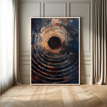 77401573-MGV-CV-24X36-Textured Spiral Wall Art Canvas Print, Framed Abstract Void Art Picture Print, Wooden Vortex Perfect Modern Industrial Decor
