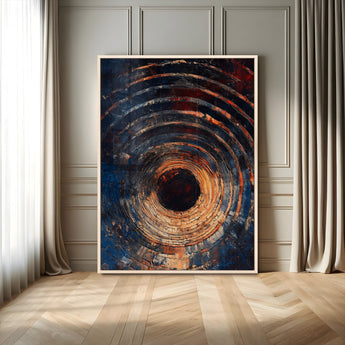 95449028-MGV-CV-24X36-Textured Spiral Wall Art Canvas Print, Framed Abstract Void Art Picture Print, Wooden Vortex Perfect Modern Industrial Decor