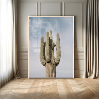 44868276-MGV-FP-48X32-3P-Saguaro Cactus Wall Art Canvas Print, Framed Earthy Desert Art Picture Print, Warm Botanical Perfect Southwestern Boho Decor
