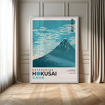 21454-MGV-CV-24X36-Hokusai Mount Fuji Wall Art – Fine Wind Clear Morning Japanese Canvas Print, Classic Ukiyo e Mountain Decor for Home, Office or