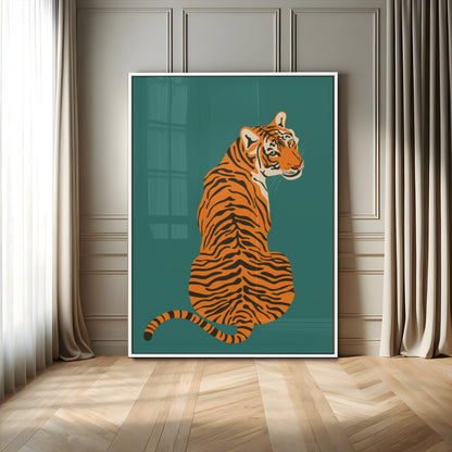 12468-MGV-CV-24X36-Tiger Wall Art – Modern Jungle Cat Canvas Print, Bold Wildlife Animal Decor for Bedroom, Office, Living Room or Nature Inspired