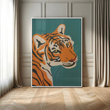 94447-MGV-CV-24X36-Tiger Portrait Wall Art – Bold Wildlife Canvas Print of Fierce Jungle Cat Face, Modern Animal Home Decor for Living Room, Office