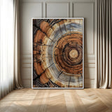 28233914-MGV-CV-24X36-Tree Rings Wall Art Canvas Print, Framed Wood Texture Art Picture Print, Rustic Pattern Perfect Rustic Organic Decor Artwork