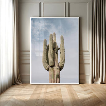 44868276-MGV-FP-48X32-3P-Saguaro Cactus Wall Art Canvas Print, Framed Earthy Desert Art Picture Print, Warm Botanical Perfect Southwestern Boho Decor