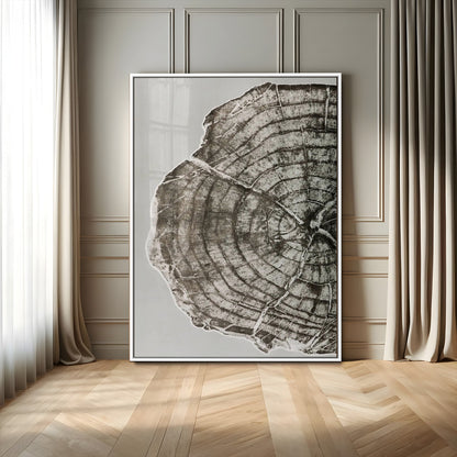 11167473-MGV-FP-48X32-3P-Rustic Wall Decor Wall Art Canvas Print, Framed Modern Lodge Style Art Picture Print, Neutral Wood Slice Perfect Scandinavian