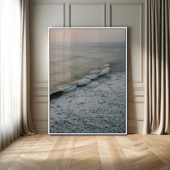 88999168-MGV-FP-48X32-3P-Ocean Waves Wall Art Canvas Print, Framed Coastal Serenity Art Picture Print, Relaxing Ocean Perfect Modern Coastal Decor Artwork