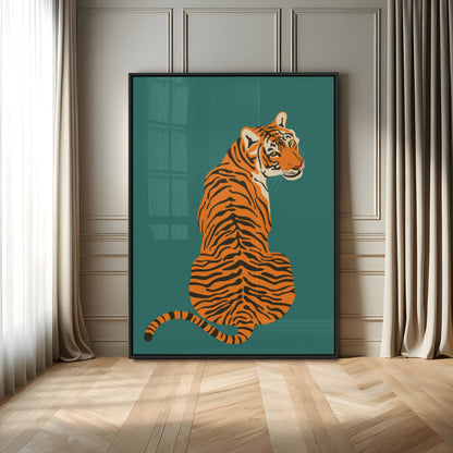 12468-MGV-CV-24X36-Tiger Wall Art – Modern Jungle Cat Canvas Print, Bold Wildlife Animal Decor for Bedroom, Office, Living Room or Nature Inspired