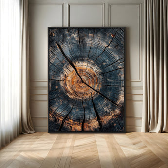 77995348-MGV-CV-24X36-Tree Rings Wall Art Canvas Print, Framed Rustic Wood Art Picture Print, Natural Texture Perfect Rustic Decor Artwork