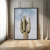 44868276-MGV-FP-48X32-3P-Saguaro Cactus Wall Art Canvas Print, Framed Earthy Desert Art Picture Print, Warm Botanical Perfect Southwestern Boho Decor