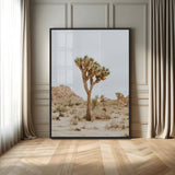 80210318-MGV-FP-48X32-3P-Joshua Tree Wall Art Canvas Print, Framed Desert Minimalism Art Picture Print, Neutral Earth Tones Perfect Southwestern Minimalist