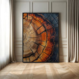 74113861-MGV-CV-24X36-Tree Ring Art Wall Art Canvas Print, Framed Rustic Wood Art Art Picture Print, Timber Wall Decor Perfect Modern Rustic Decor