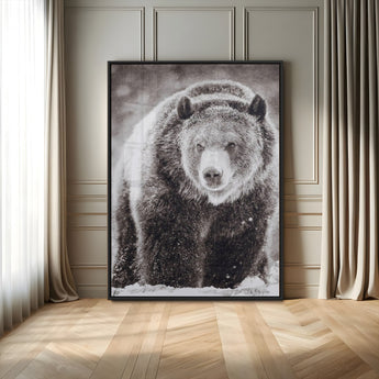 37297892-MGV-FP-48X32-3P_Black-Bison Portrait Wall Art Canvas Print, Framed Rustic Wall Accent Art Picture Print, Lodge Style Perfect Rustic Lodge Decor Artwork