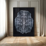 67859667-MGV-CV-24X36-Tree Ring Wall Art Wall Art Canvas Print, Framed Wood Slice Canvas Art Picture Print, Monochrome Nature Decor Perfect Modern