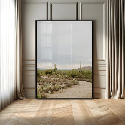 55042528-MGV-CV-24X36-Minimalist Landscape Wall Art Canvas Print, Framed Rustic Boho Canvas Art Picture Print, Earthy Tones Art Perfect Southwestern