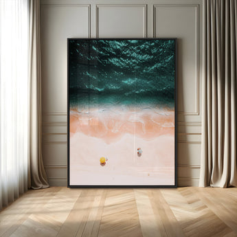 44468317-MGV-CV-24X36-Tropical Relaxation Wall Art Canvas Print, Framed Coastal Vibes Art Picture Print, Ocean Aesthetic Perfect Coastal Minimalist