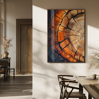 33751185-MGV-CV-24X36-Tree Rings Wall Art Canvas Print, Framed Wood Detail Art Picture Print, Rustic Texture Perfect Rustic Warm Decor Artwork