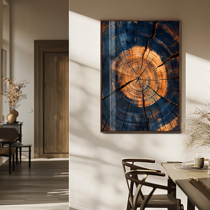 70513247-MGV-CV-24X36-Tree Rings Wall Art Canvas Print, Framed Rustic Texture Art Picture Print, Wood Grain Perfect Rustic Industrial Decor Artwork