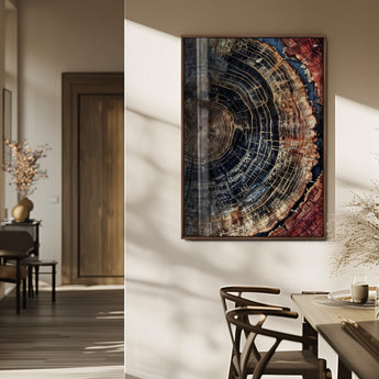 41832869-MGV-CV-24X36-Tree Rings Wall Art Canvas Print, Framed Wood Grain Art Picture Print, Rustic Texture Perfect Rustic Nature Decor Artwork