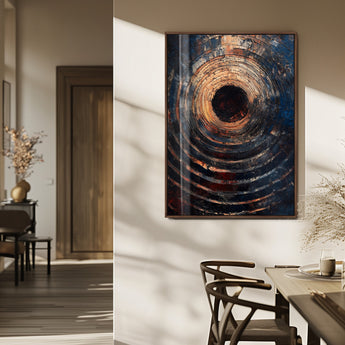 77401573-MGV-FP-48X32-3P_Walnut-Textured Spiral Wall Art Canvas Print, Framed Abstract Void Art Picture Print, Wooden Vortex Perfect Modern Industrial Decor