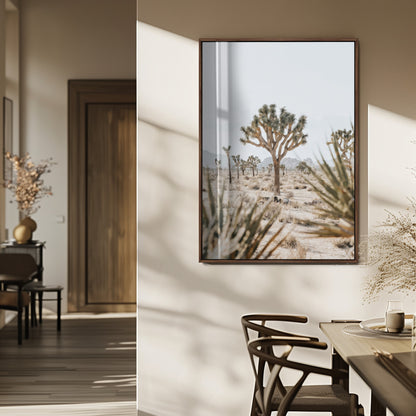 24058625-MGV-CV-24X36-Joshua Tree Wall Art Canvas Print, Framed Earthy Desert Art Picture Print, Neutral Desert Perfect Southwestern Minimalist Decor