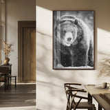 98050634-MGV-FP-48X32-3P_Walnut-Bison Portrait Wall Art Canvas Print, Framed Rustic Wall Accent Art Picture Print, Lodge Style Perfect Rustic Lodge Decor Artwork