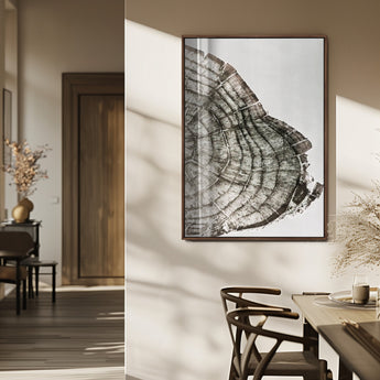 57798204-MGV-FP-48X32-3P_Walnut-Botanical Tree Ring Wall Art Canvas Print, Framed Earth Tones Art Picture Print, Tree Ring Canvas Perfect Scandinavian Minimalist