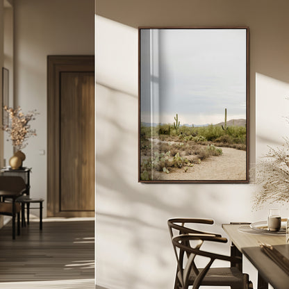 55042528-MGV-FP-48X32-3P_Walnut-Minimalist Landscape Wall Art Canvas Print, Framed Rustic Boho Canvas Art Picture Print, Earthy Tones Art Perfect Southwestern