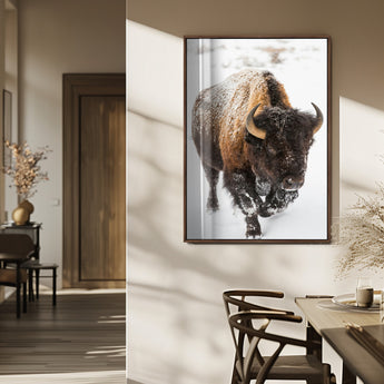 19448944-MGV-FP-48X32-3P_Walnut-Winter Wilderness Wall Art Canvas Print, Framed Brown Tones Art Picture Print, Nature Close-Up Perfect Rustic Lodge Decor Decor