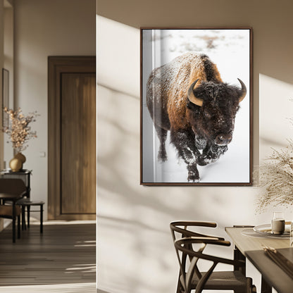 19448944-MGV-FP-48X32-3P_Walnut-Winter Wilderness Wall Art Canvas Print, Framed Brown Tones Art Picture Print, Nature Close-Up Perfect Rustic Lodge Decor Decor