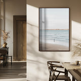 66350373-MGV-FP-48X32-3P_Walnut-Minimalist Beach Wall Art Canvas Print, Framed Soft Blue Tones Art Picture Print, Tranquil Ocean Perfect Coastal Minimalist Decor