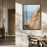 13614237-MGV-FP-48X32-3P_Walnut-Cliff Diving Wall Art – Panoramic Ocean Jump Canvas Print, Extreme Sports Adventure Decor for Living Room, Office, Bedroom, Man