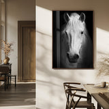 36639-MGV-FP-48X32-3P_Walnut-Large Wall Art White Horse on Black Background Canvas Print