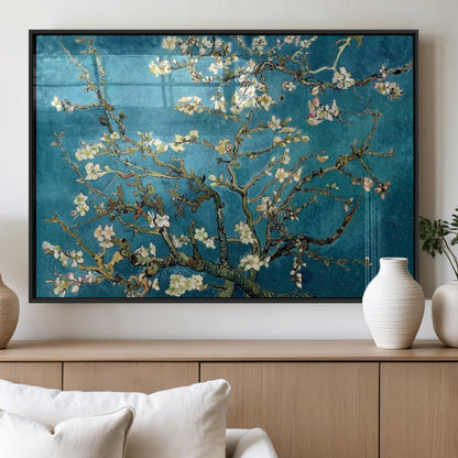 91714-MGV-FP-36X24-3P_Black-Almond Blossoms Wall Art – Handcrafted Van Gogh Inspired Floral Canvas Print, Beautiful Nature Decor for Living Room, Bedroom, or