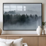 42596-MGV-FP-36X24-3P_Black-Misty Forest Wall Art – Atmospheric Pine Trees Canvas Print, Nature Landscape Decor for Living Room, Bedroom, Office, or Cabin
